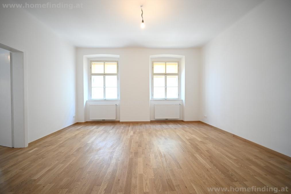 Erstbezug beim Spittelberg: sanierte Altbauwohnung (ohne Küche)