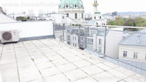 unbefristet - Blick zur Karlskirche: Terrassenmaisonette