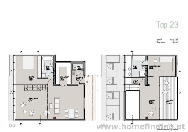 Naschmarkt-Nähe: luxuriöses Penthouse mit Terrasse - 2 Schlafzimmer